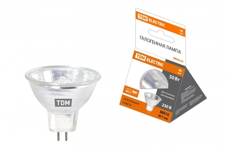 TDM ELECTRIC SQ0341-0009 Лампа галогенная с отражателем MR16 (JCDR)  - 50 Вт - 230 В - GU5.3 TDM